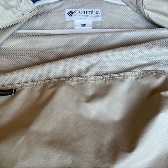 Columbia Women’s Packable hooded Windbreaker Jacket size XL EUC blue and stone - Picture 3 of 10